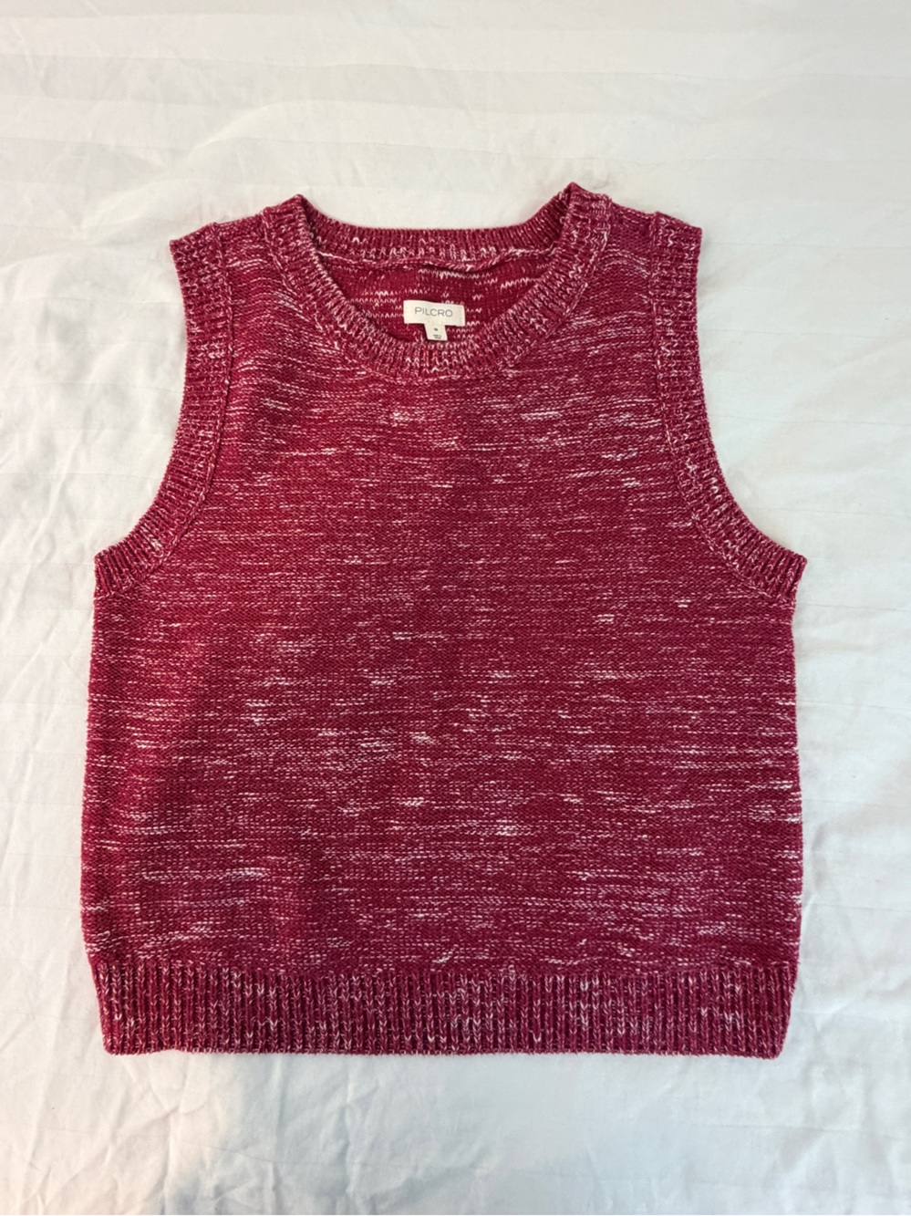 Pilcro Crew-Neck Sweater Vest from Anthropologie marked wine M